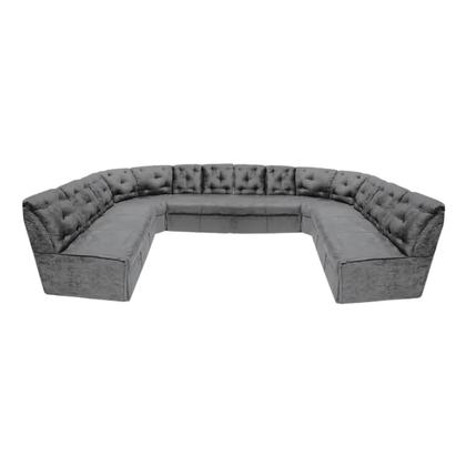 Imagem de Sofá de canto 12 lugares cinza espuma D33 ideal família