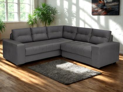 Imagem de Sofá de Canto Berlim 5 Lugares União Estofados Veludo Cinza