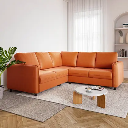 Imagem de Sofá de Canto Orquídea 5 Lugares em Veludo CabeCasa MadeiraOriginals