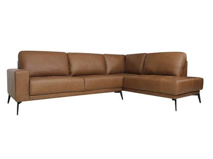Imagem de Sofá de Couro Rubi 3 lugares com Chaise Direita Soft Mel - Mempra Design