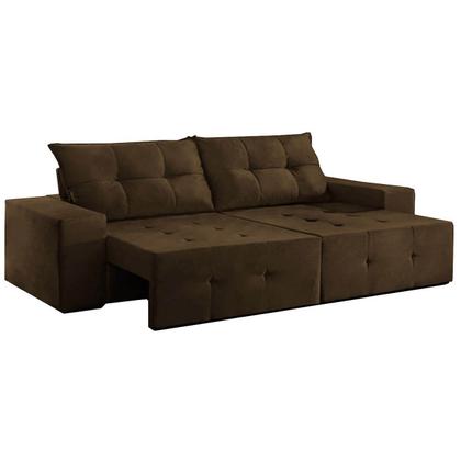 Imagem de Sofá Espanha 2 Lugares Retrátil 150cm Tecido Suede Cor Marrom