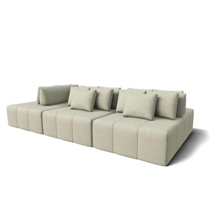 Imagem de Sofá Modulado Ilha Santorini 3,00m em Linho Neve Off White - Home Mobily