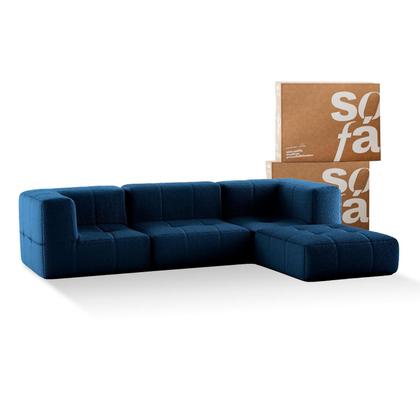 Imagem de Sofá na Caixa modular 3 lugares em Boucle com 1 Chaise