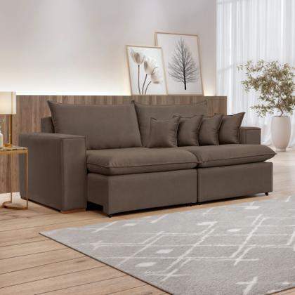 Imagem de Sofá Retrátil 220cm Barcelona Veludo