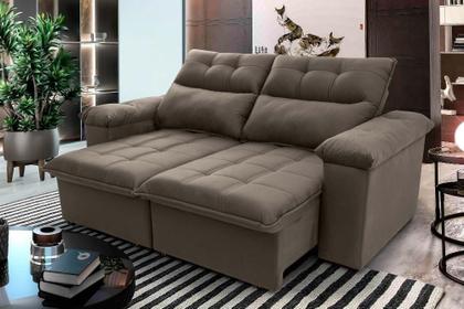 Imagem de Sofá Retrátil/Reclinável Verona 1,80m Suede Velut Tabaco c/ Molas no Assento - King House