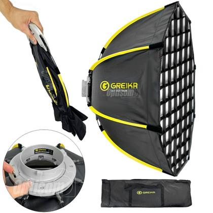 Imagem de Softbox Octa Com Grid Greika 65cm Dobrável Encaixe Bowens