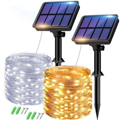 Imagem de Solar String Lights btfarm 160LED 20m, pacote com 2 unidades, impermeável
