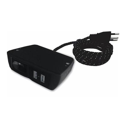 Imagem de Sonic Fixo Duplo 10A 2 USB Cabo 1,7m Preto Dutotec