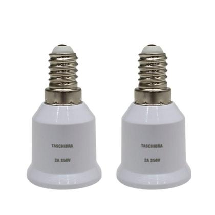 Imagem de Soquete Adaptador Taschibra De Lâmpada E14 Para E27 Kit 2 Peças