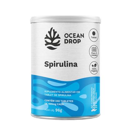 Imagem de Spirulina 400mg Ferro Vitamina B12 Ocean Drop 240 Tabletes