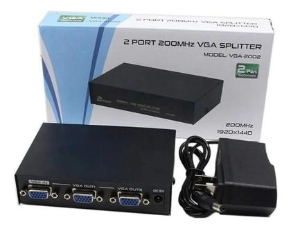 Imagem de Splitter Divisor Vga 1 Entrada E 2 Saídas Multiplicador Vga