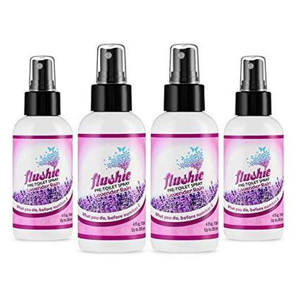 Imagem de Spray pré-higiênico Flushie Lavender Rain 118 ml, tamanho de viagem (pacote com 4)