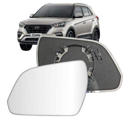 Imagem de Subconjunto Lente Espelho Base Retrovisor Hyundai Creta 2016 17 18 19 20 21 Convexa
