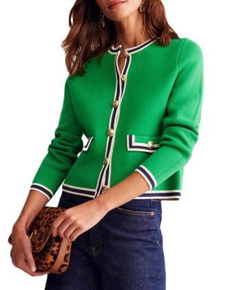 Imagem de Suéter de cardigã YEXPINE Open Front Color Block Green Feminino