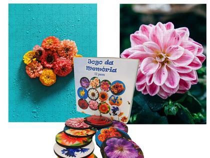 Imagem de Super Jogo Da Memória Cognitivo Lindas Flores 12 Pares Em
