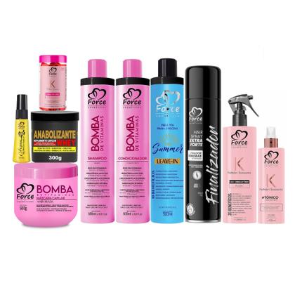 Imagem de Super Kit Bomba de Vitaminas Force Cosméticos  Crescimento, Força e Nutrição Completa
