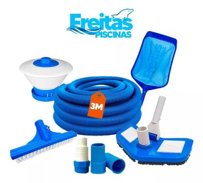 Imagem de Super Kit De Acessorios Para Piscina Fibra Vinil Alvenaria