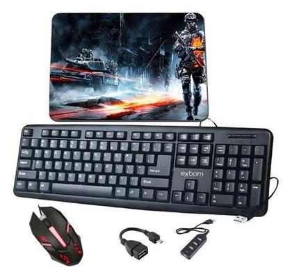 Imagem de Super Kit Gamer Completo Teclado Mouse , Mousepad, Otg,supor