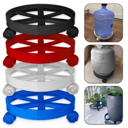 Imagem de Suporte Base Apoio de Plástico para Botijão de Gás, Galões, Vasos Plantas Resistente Com Rodinhas