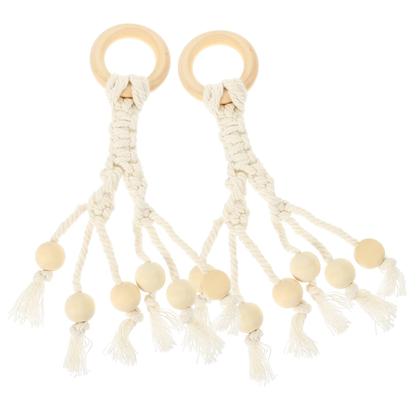 Imagem de Suporte de banana STOBAZA, corda de algodão, cabide de frutas em macramê x2