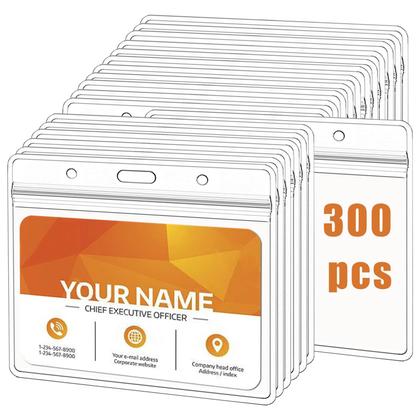 Imagem de Suporte de crachá TOTDTDA, pacote 300, PVC impermeável horizontal