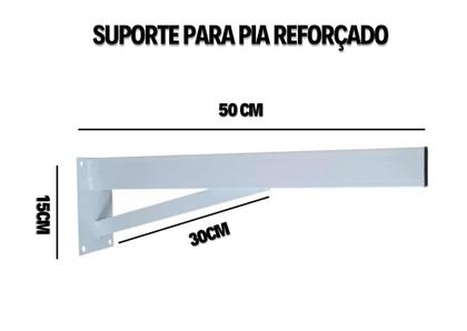 Imagem de Suporte Grapa Para Pia Parafusar Super Reforçado mão francesa com 2 Unidades e Kit de instalação