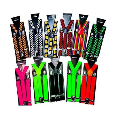 Imagem de Suspensório Adulto Elástico Liso NEON COLORIDO Regulador Social Unisex 90Cm