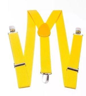 Imagem de Suspensório Amarelo Adulto Ajustável resistente fantasia