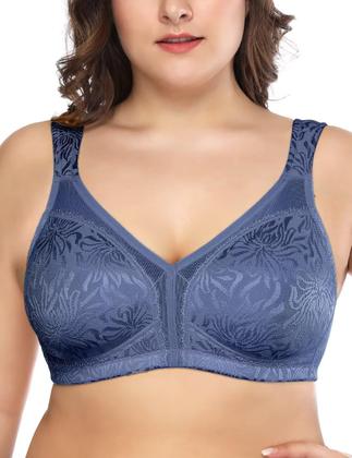 Imagem de Sutiã feminino Deyllo Full Coverage Plus Size 42C azul escuro