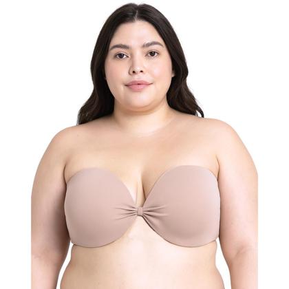 Imagem de Sutiã Top Decote Plus Size Reforçado Sem Alças Com Aro e Bojo Corpo Nú - Corpo Nu