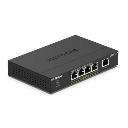 Imagem de Switch NETGEAR Gigabit Ethernet PoE de 5 Portas - Não Gerenciado GS305PP