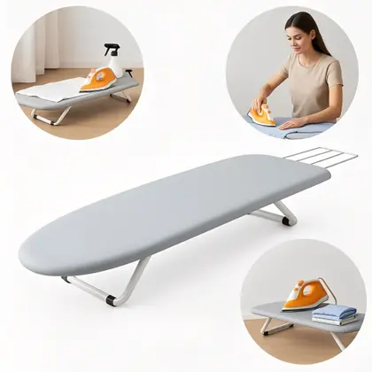 Imagem de Tabua De Passar Roupa Dobrável Portátil Mesa Com Porta Ferro retrátil