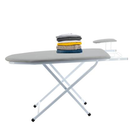 Imagem de Tábua Mesa de Passar Roupas Grande Tecido Térmico Metalizado Aço Reforçado Tampo de Madeira Utilaço