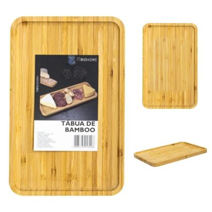 Imagem de Tabua Para Petisco Em Bambu Linha Istambul 24x14x1,5cm Com borda