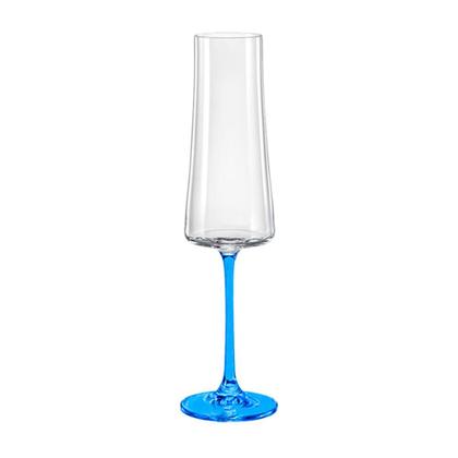 Imagem de Taça De Cristal Bohemia Para Champanhe 210 ml Azul Xtra 1 Peça