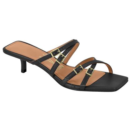 Imagem de Tamanco Vizzano Salto Baixo Fino Fivelas Tiras Transpassadas