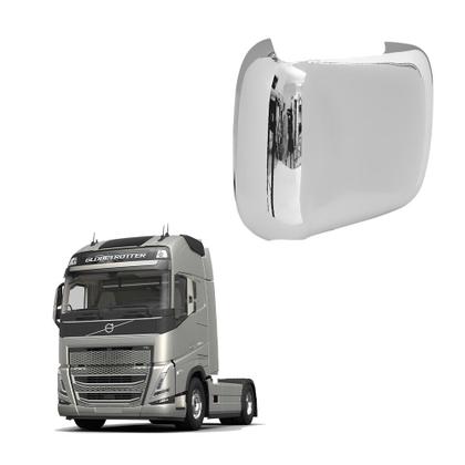 Imagem de Tampa Capa Retrovisor Auxiliar p Volvo FM 2010 2011 Cromada