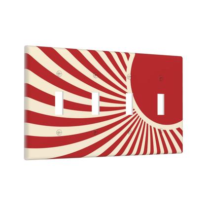 Imagem de Tampa decorativa do interruptor de luz Xuejiaku Boho Red Sun Design