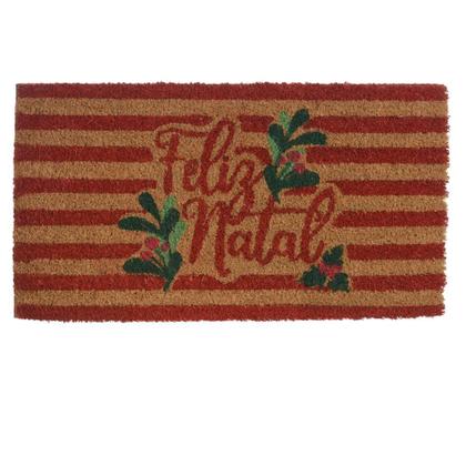 Imagem de Tapete Capacho Decoracao Natal Feliz Natal Listras