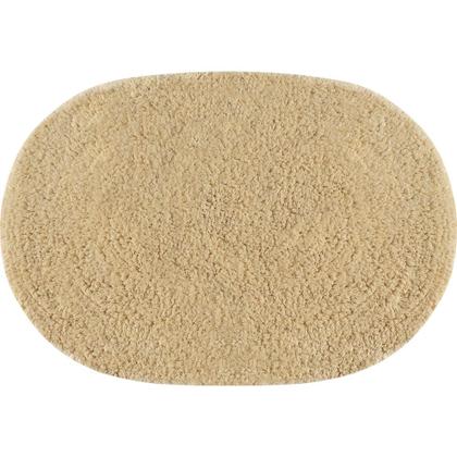 Imagem de Tapete De Banheiro Algodão Oval Vizapi Dahr Vz105Pp 40X60Cm Bege Avelã