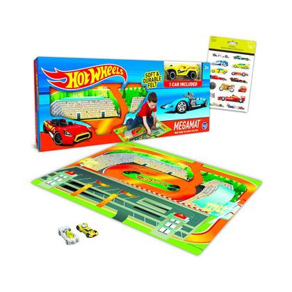 Imagem de Tapete Pista de Corridas HotWheels Feltro + Carrinho