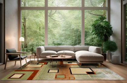 Imagem de Tapete sala quarto Rayza 300 X 200 Tipo Belga Antiderrapante Quadrados