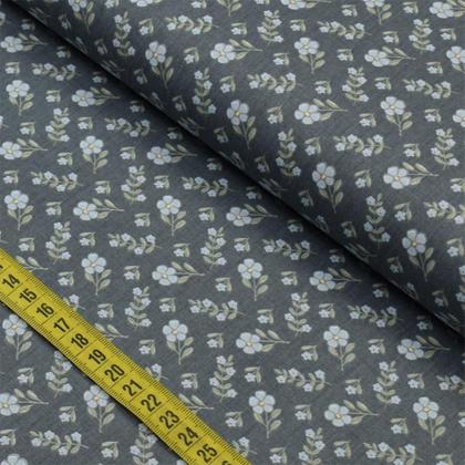 Imagem de Tecido Estampado para Patchwork - Borboletando : Flores Borboletando Marinho (0,50x1,40)