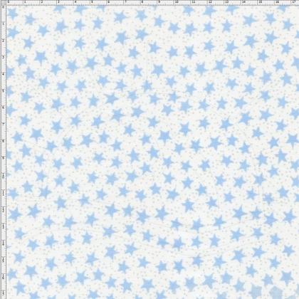 Imagem de Tecido Estampado para Patchwork - Mundo dos Sonhos Estrelas Azul (0,50x1,40)