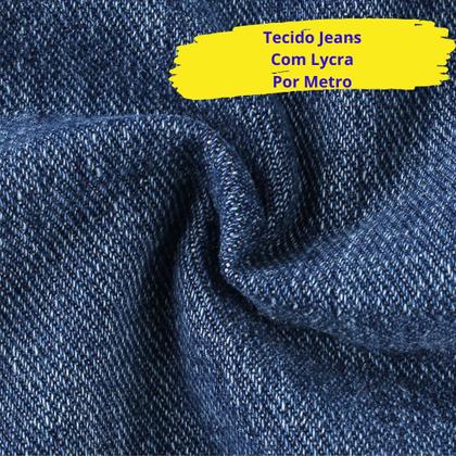Imagem de Tecido Jeans Grosso Com Elastano Lycra 1,50m X 1,00m Metro