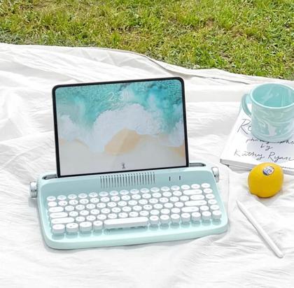 Imagem de Teclado bluetooth Retrô para tablet e celulares