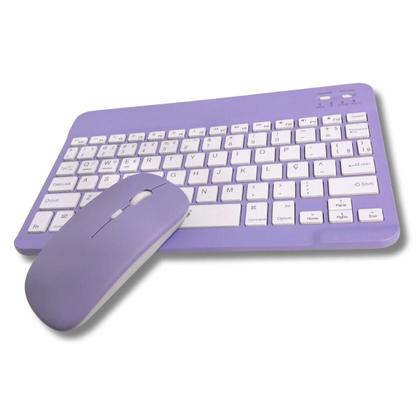 Imagem de Teclado Com Mouse Recarregável Bluetooth Sem Fio Coloridos Wireless