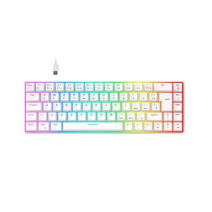 Imagem de Teclado Mecânico Gamer Hyrax Thunder Pro, Switch Huano Marrom, RGB, Layout 65% USB-C, ABNT2, Branco - HCK65W-BROWN-RGB