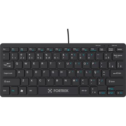 Imagem de Teclado Mini Office Fortrek K13, USB 2.0, ABNT2, Plug & Play, Preto - 84954