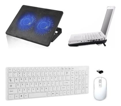 Imagem de Teclado, Mou, Sup Cooler Duplo Para Notebook Positivo Branco